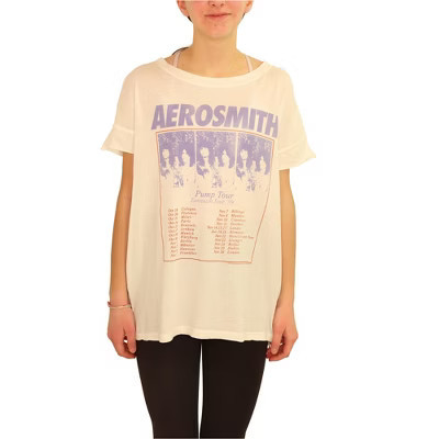 Junk Food Womens Aerosmith Pump Tour Graphic T-Shirt, White, X-Small | Target