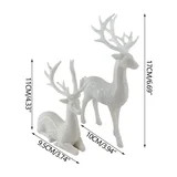 Christmas Deer Figurine Set of 2, Holiday Deer Ornaments for Mantel Decor, Festive Christmas Deco... | Walmart (US)