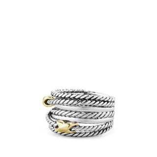 David Yurman Double X Crossover Ring With 18K Gold | David Yurman