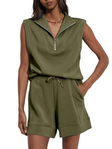 Glamaker Women's Two Piece Short Sets Summer Lounge Sweatsuits Air Essentials Sleeveless Outfits ... | Amazon (US)