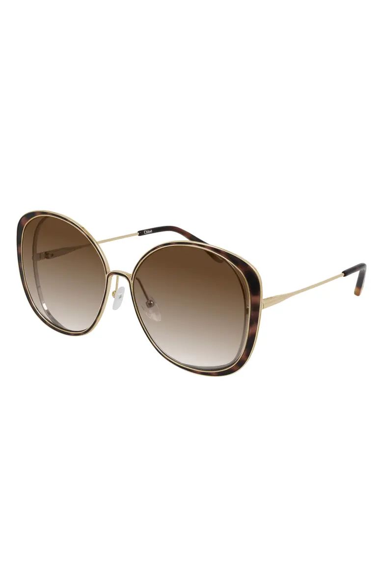 Chloé 63mm Gradient Oversize Round Sunglasses | Nordstrom | Nordstrom