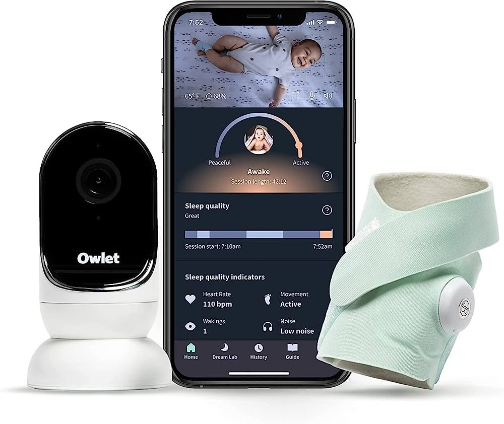 Owlet Dream Duo Smart Baby Monitor - HD Video Baby Monitor with Camera and Dream Sock: Only Baby ... | Amazon (US)