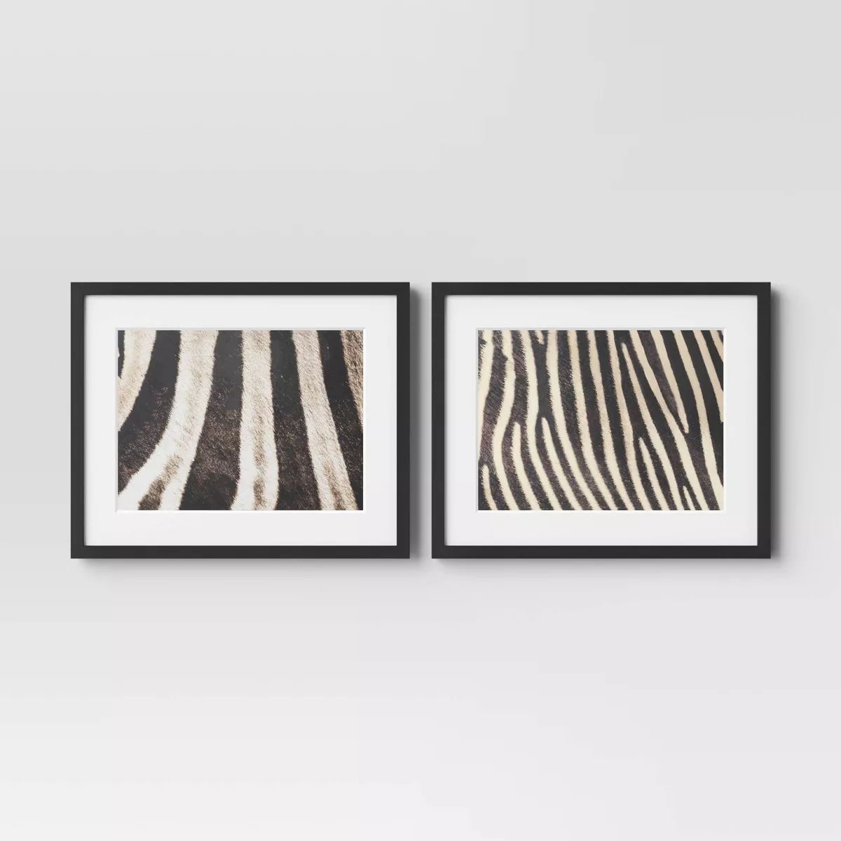 20" x 16" 2pc Zebra Close up Glass Framed Wall Posters - Threshold™ | Target