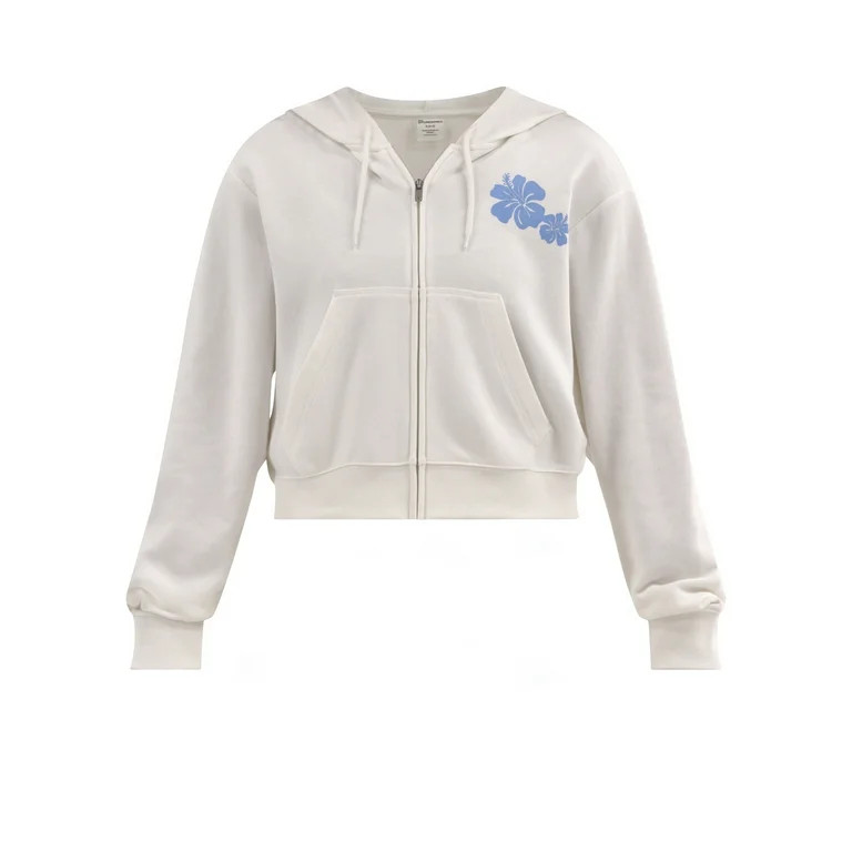 No Boundaries Cropped Zip Up Hoodie, Women's | Walmart (US)