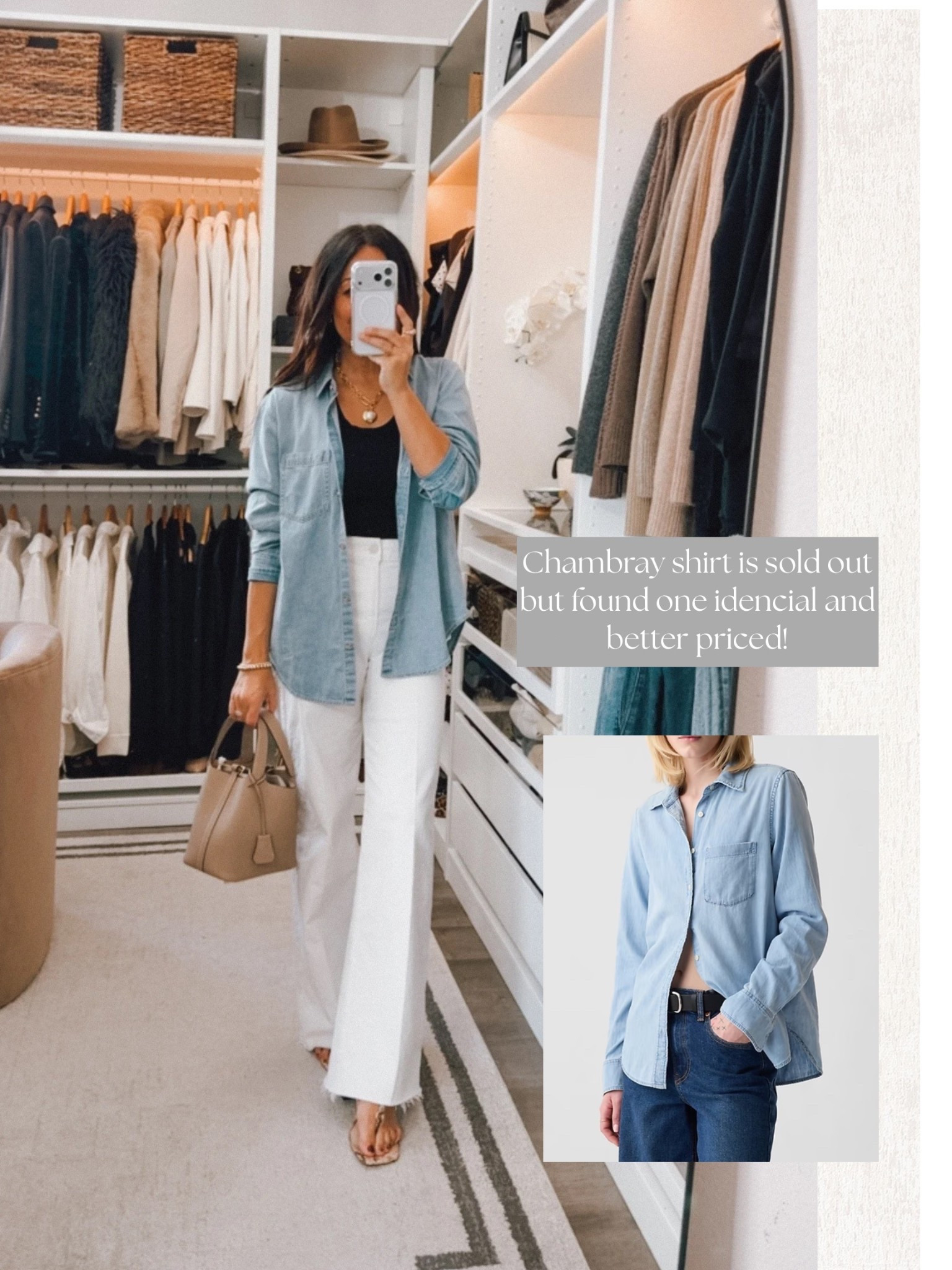 Chambray shirt! Easy layer or wear tucked into denim ⭐️

#LTKootd #LTKOver40