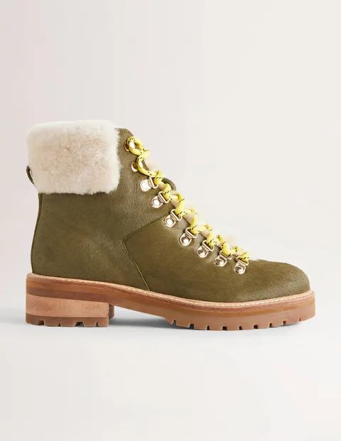 Lace-up Hiking Boots - Basil Green | Boden (US)