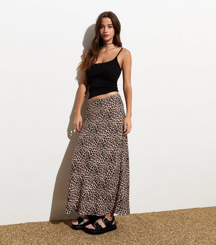 Brown Leopard Print Maxi Skirt | New Look | New Look (UK)