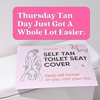 Self Tan Toilet Seat Cover - 100% Silky Stain-Resistant Poly - Protects Your Loo from Self Tanner Stains - Large Size, Fits All Toilets, Non-Slip, Reusable, Quick Wash + Dry (2 Pack Pink) | Amazon (US)