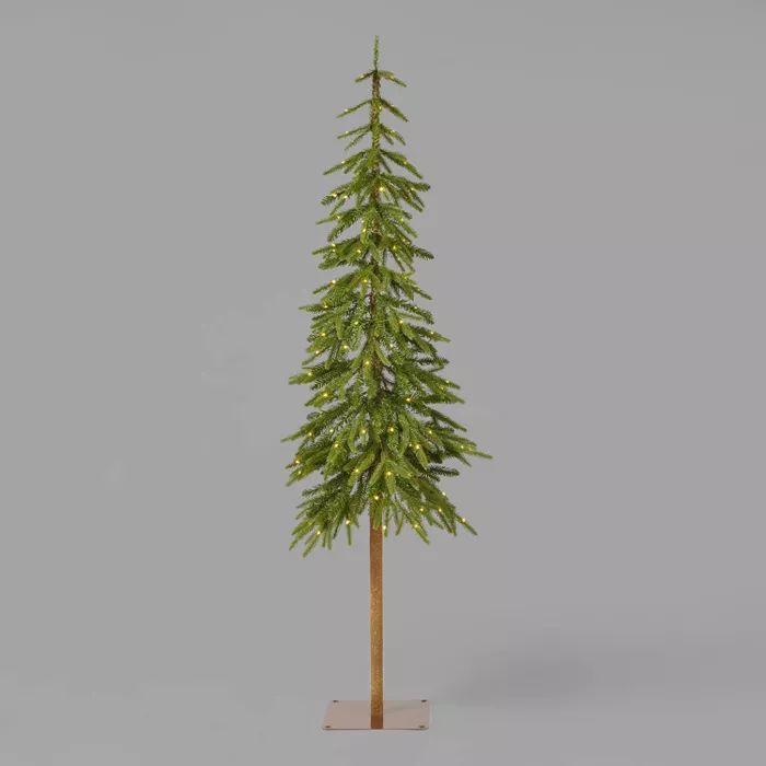 6ft Pre-Lit Downswept Alpine Balsam Artificial Christmas Tree Warm White Dew Drop LED Lights - Wo... | Target