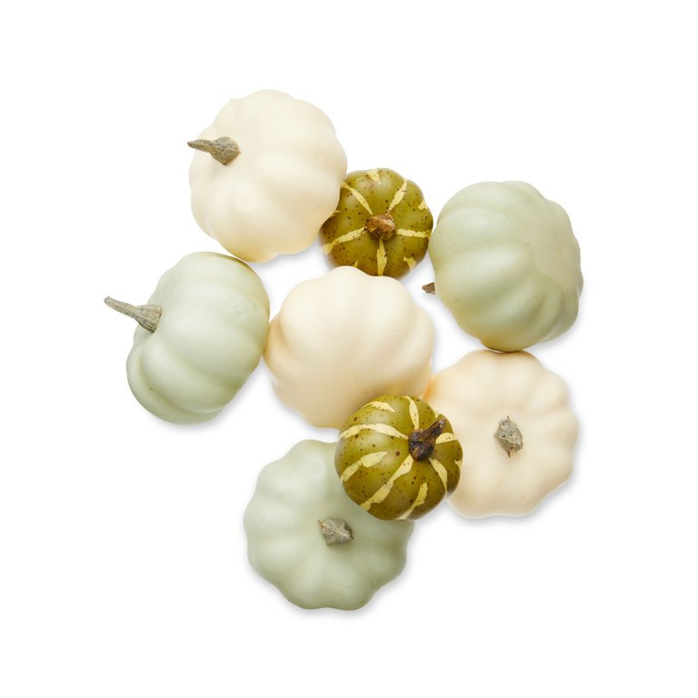 Harvest Foam Mini Pumpkins Table Decoration Mesh Bag, Cream and Green, 8 count, 4", by Way To Cel... | Walmart (US)