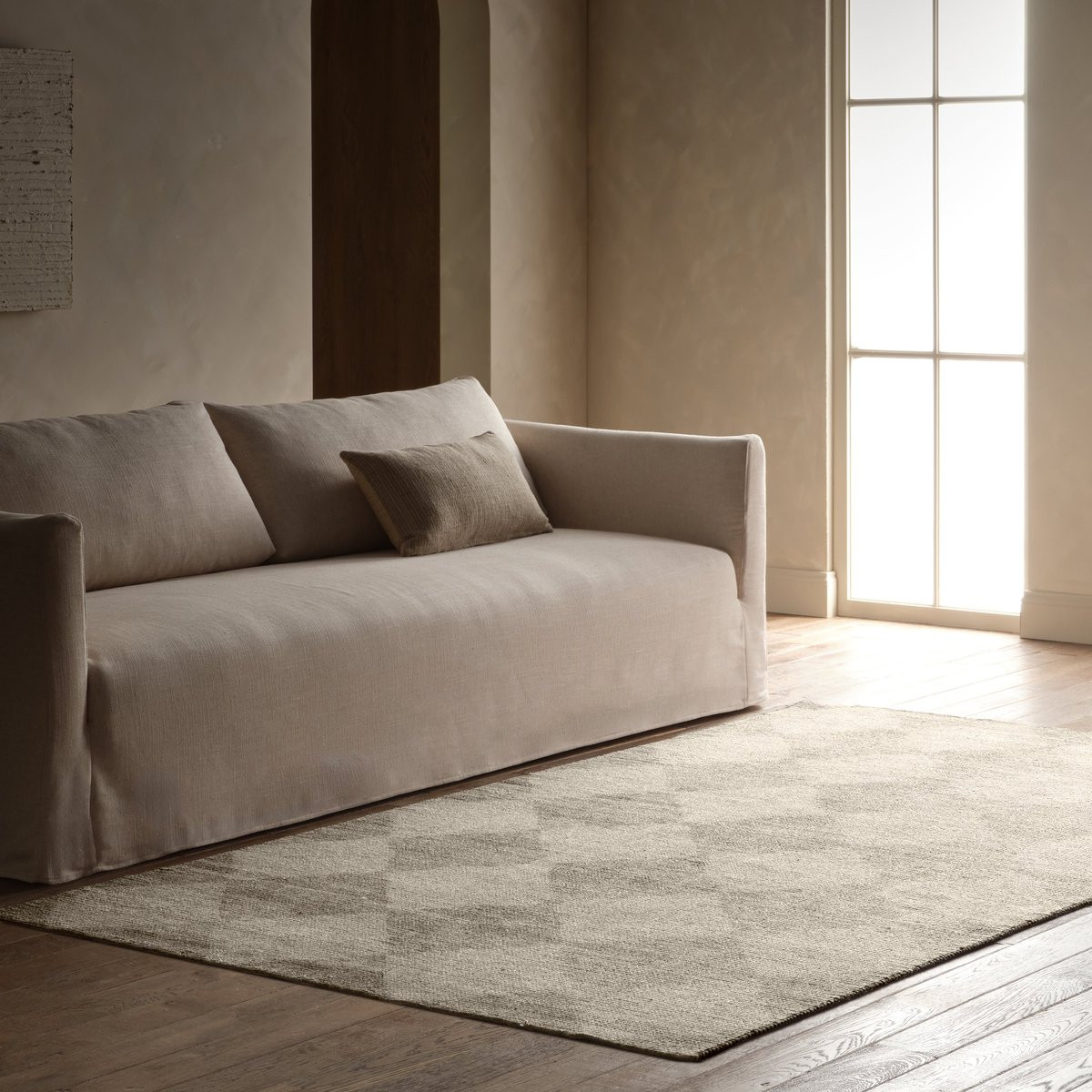 Tesorino Gioia Taupe/Cream (TRN-04) Handwoven Printed Area Rug | Rugs Direct