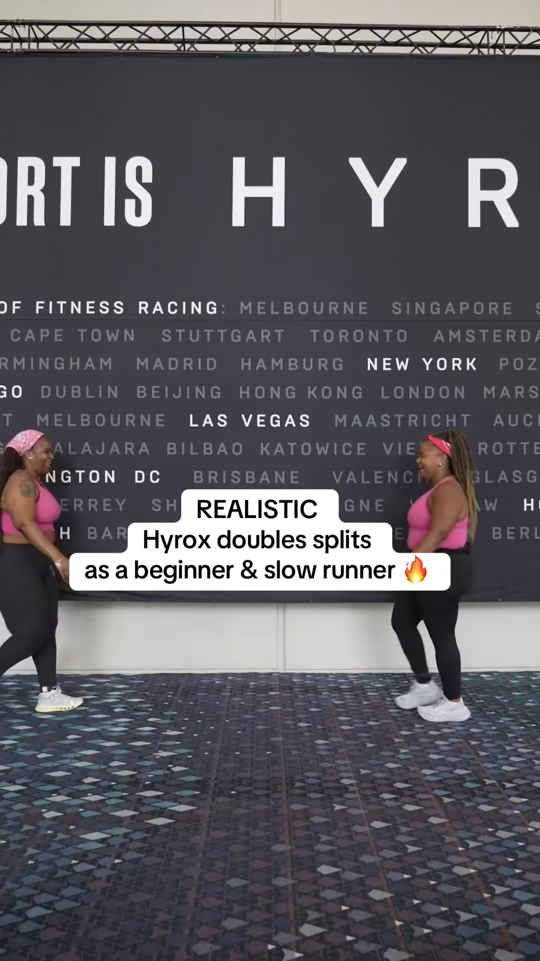 Throwing this one back for my beginner and slow runners who want a realistic look at HYROX doubles.

Sharing our actual splits from race day. No elite times over here! Just two girls getting it DONE.

Linking my HYROX fit too! 

 #LTKfitnessgoals #LTKActive #LTKMidsize