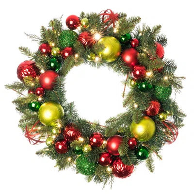 30 in. Lighted Christmas Wreath - Festive Holiday | Wayfair North America