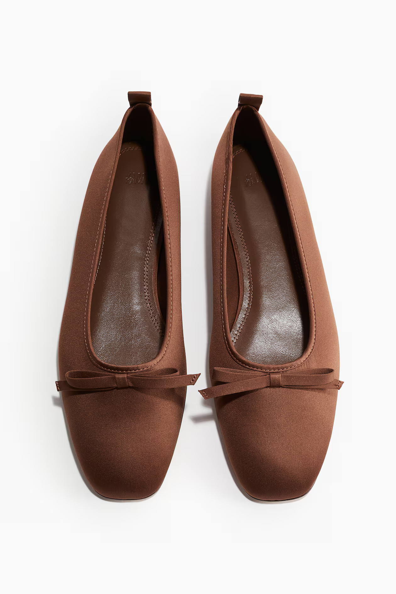 Bow-detail ballet pumps - Brown - Ladies | H&M GB | H&M (UK, MY, IN, SG, PH, TW, HK)