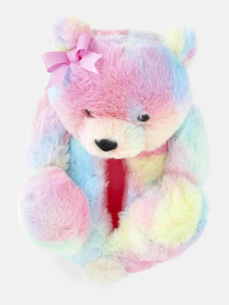 Wonder Nation Toddler Girls and Big Girls Plush Teddy Bear Slippers | Walmart (US)