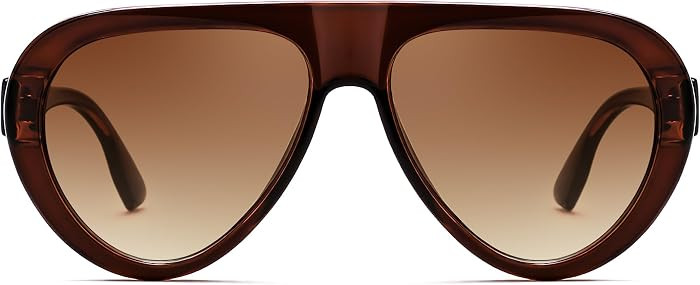 FEISEDY Retro Oversized Aviator Sunglasses for Women Men Trendy Big Oval Frame 70s Vintage Shades... | Amazon (US)
