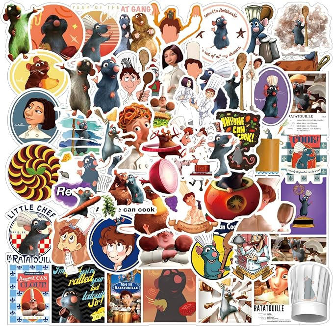 61pcs Ratatouille Aesthetics Cartoon Waterproof Vinyl Stickers for Boys Adults for Water Bottles ... | Amazon (US)