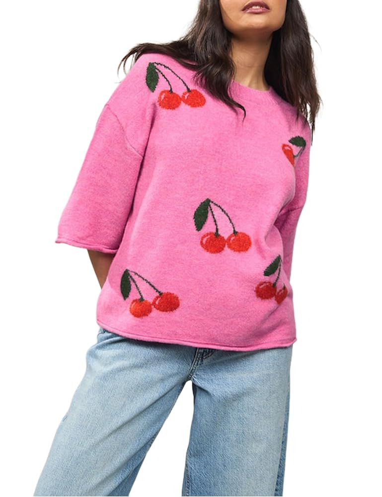 Yidarer Womens Pullover Sweaters Short Sleeve Crewneck Cropped Lightweight Casual Knit Tops 2025 ... | Amazon (US)