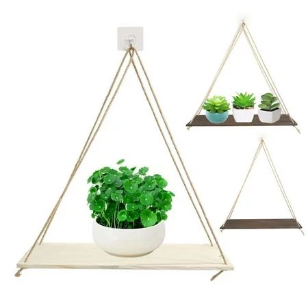 Dream Lifestyle Boho Wall Hanging Shelf-Wood Hanging Shelves for Wall-Farmhouse Rope Shelves for Bed | Walmart (US)