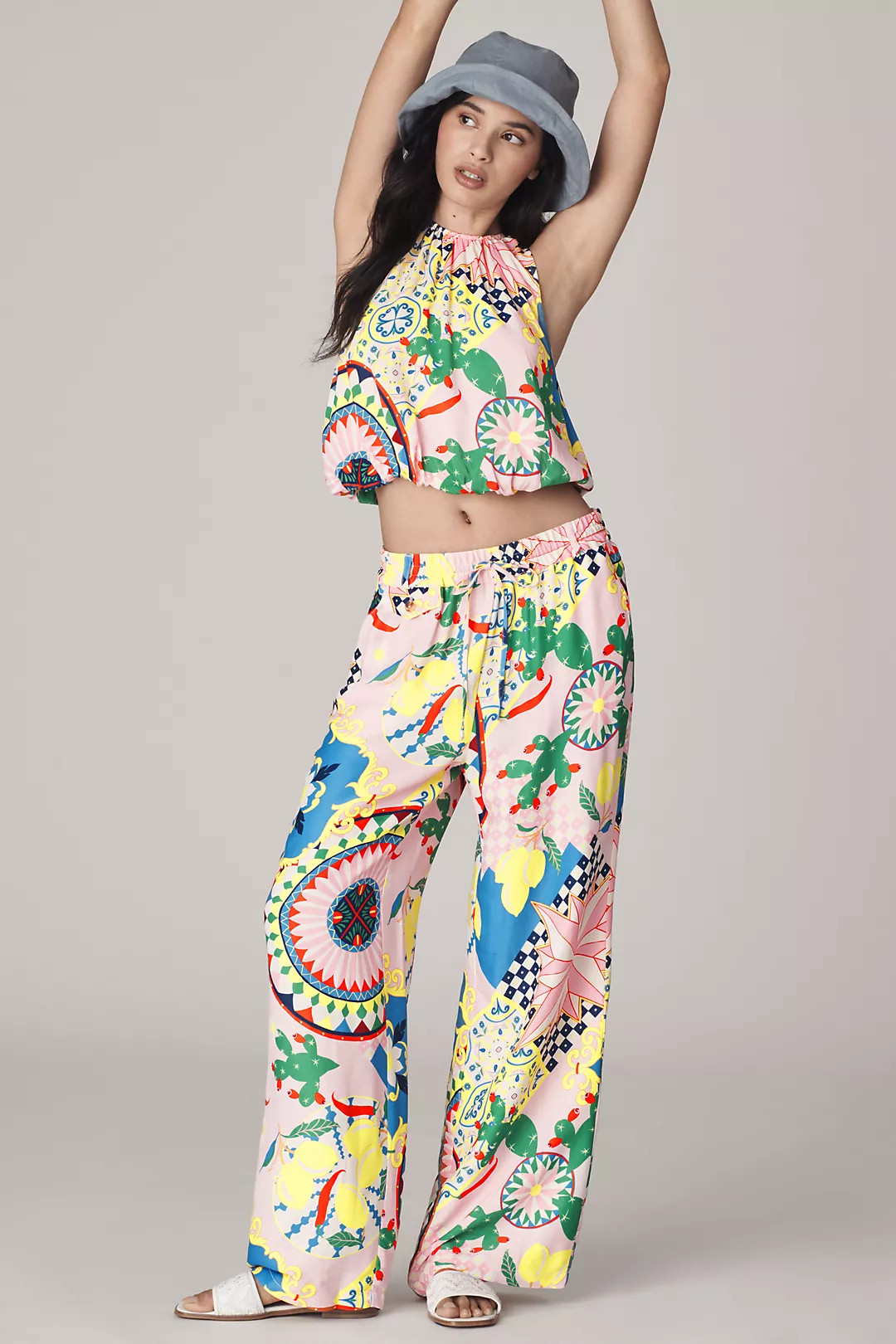 Maeve Straight-Leg Pull-On Silk Pants | Anthropologie (US)