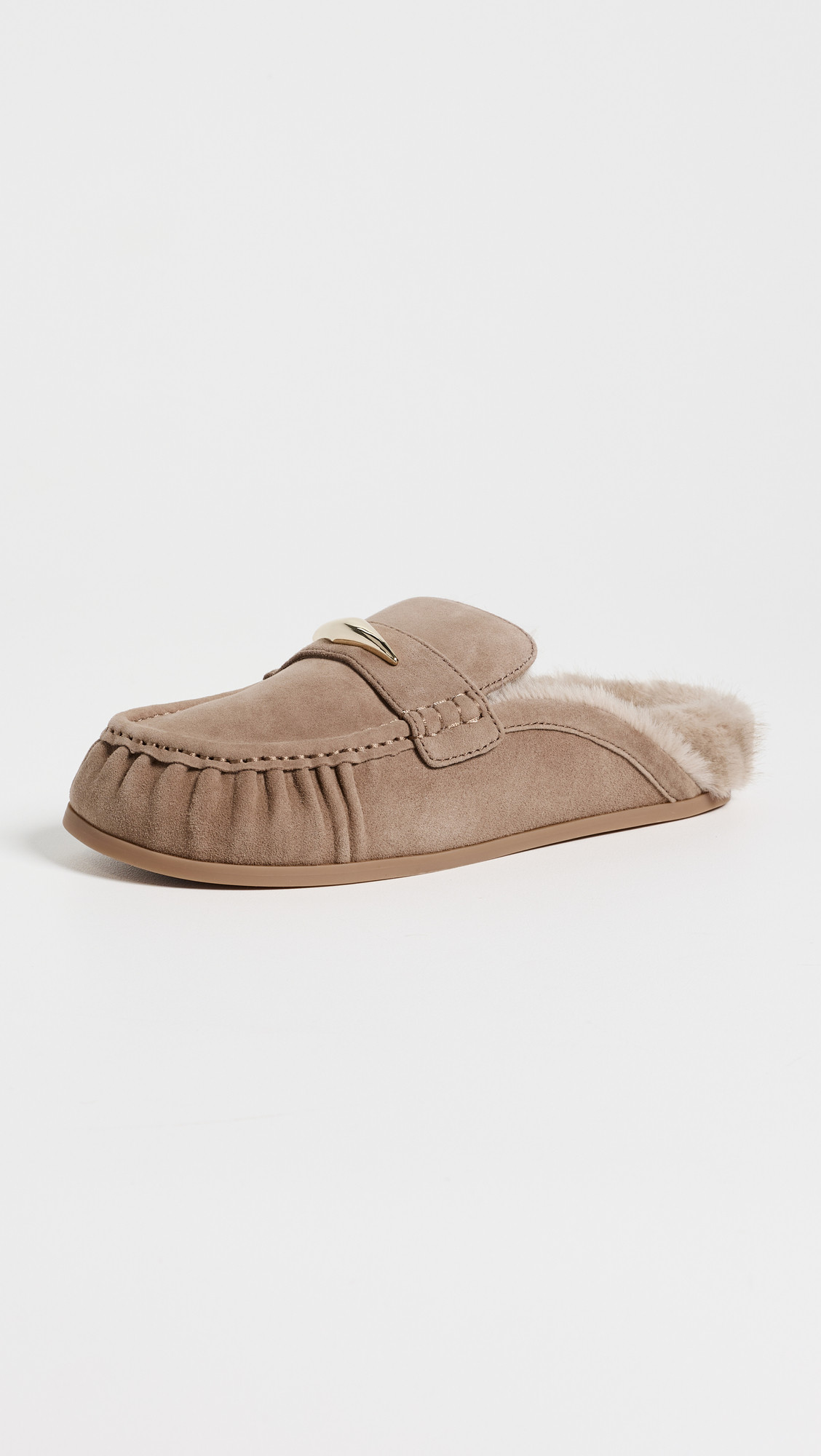 Dolce Vita Jodero Plush Mules Mushroom Suede 8.5 | Shopbop