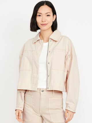 Canvas Crop Utility Jacket | Old Navy (US)