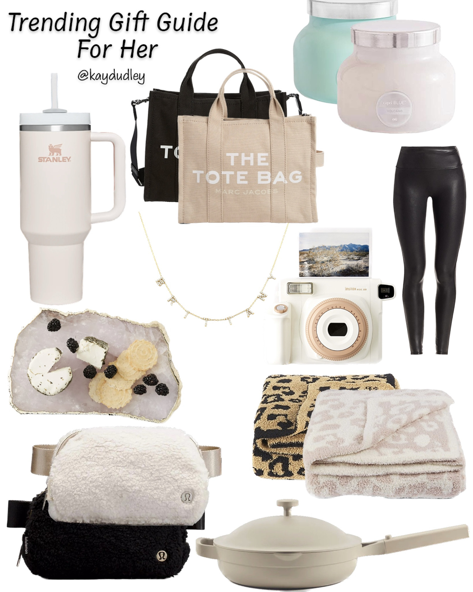 Trending gift gift guide. Basic girl gifts. Stanley. Viral gifts. Name necklace.
Instax camera. Spanx faux leather leggings. Capri blue candle. Belt bag.
Fleece lined belt bag. Cheeseboard. Charcuterie board. Barefoot dreams blanket. Daughter gift. Sister gift. Wife gift. Girlfriend gift. Favorite gifts.
Popular gifts. Mom gifts. Easy gift. Trendy gifts.

#LTKhome #LTKHoliday #LTKitbag