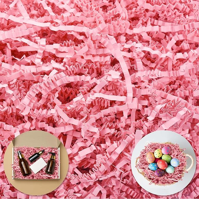 Darfukei Shredded Paper For Gift Baskets, 1/2LB (8 oz) Crinkle Paper Filler, Pink Mother's Gifts ... | Amazon (US)