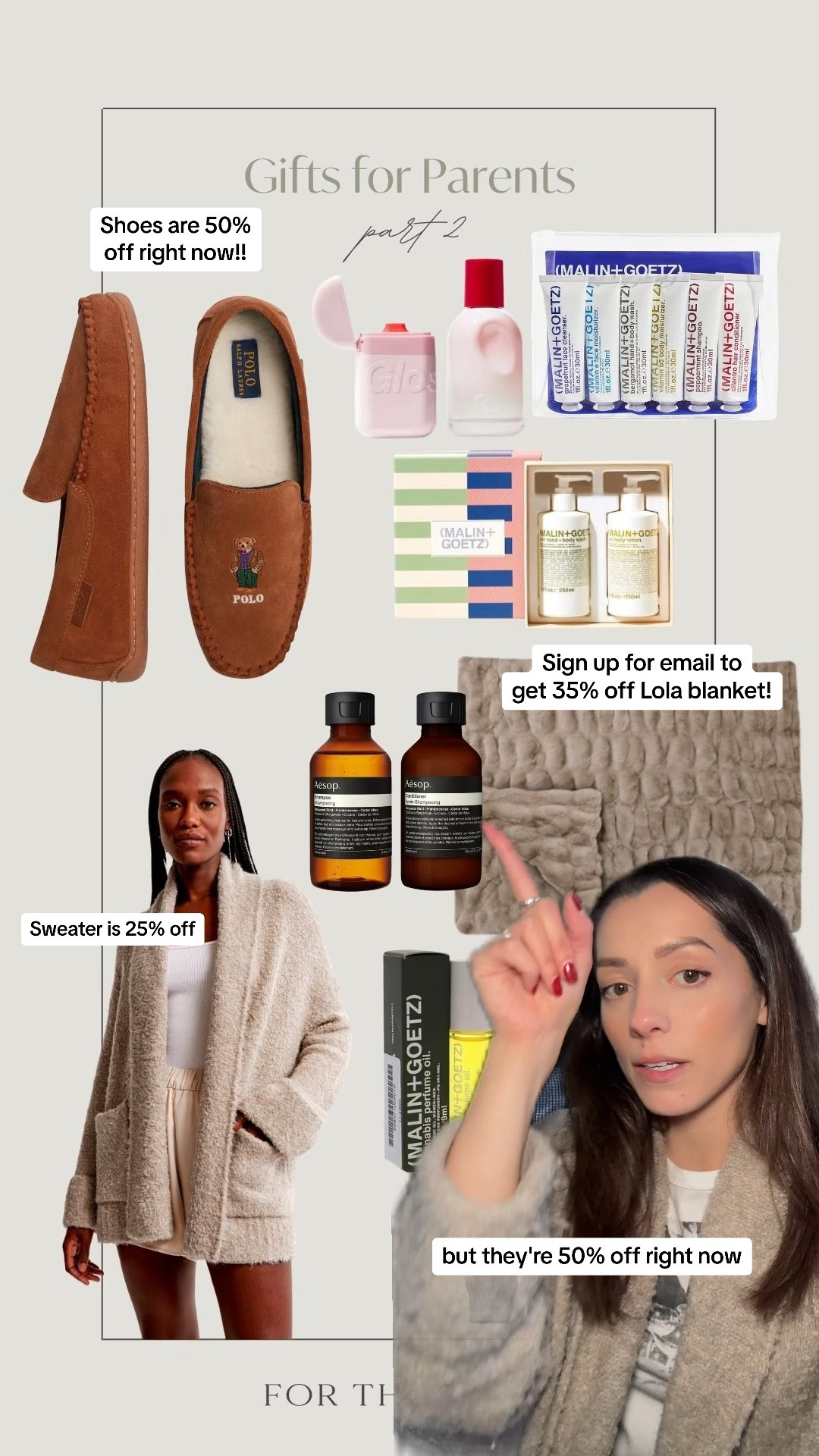 Christmas gifts for parents, part 2!! The sweater and house shoes make a cute combo IMO 🥹 #giftideas #parentgiftideas #giftguide #christmasgiftideas #greenscreen 

#LTKGiftGuide #LTKVideo #LTKHoliday