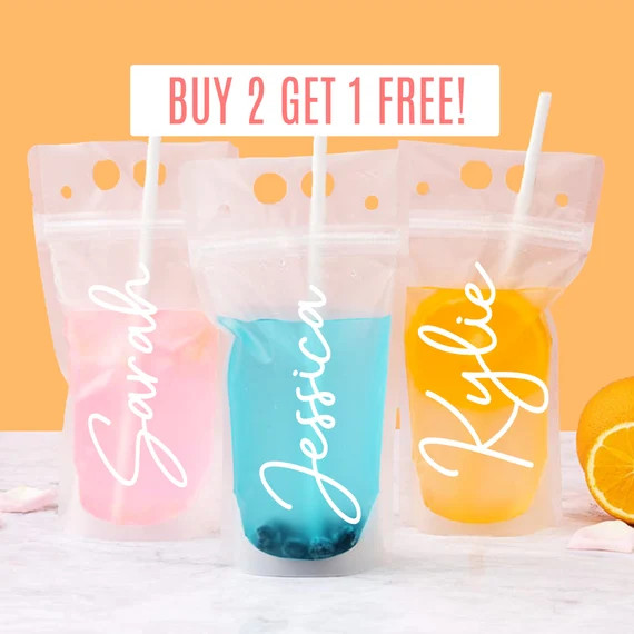 Custom Drink Pouches Adult Caprisun Booze Bag Bachelorette - Etsy | Etsy (US)