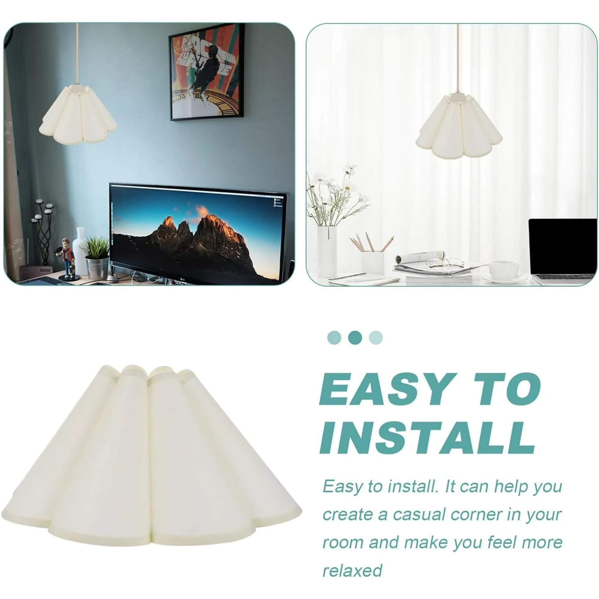 HUGFEGWE Small Bell Shaped Lampshade, Petal Table Lamp Shade, Scalloped Spider Shade, Korean Styl... | Walmart (CA)