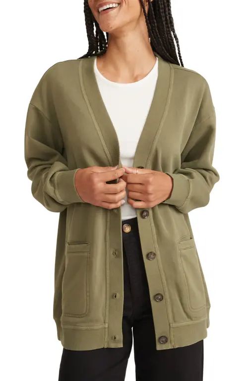 Marine Layer Annie Fleece Cardigan in Dusty Olive at Nordstrom, Size X-Small | Nordstrom