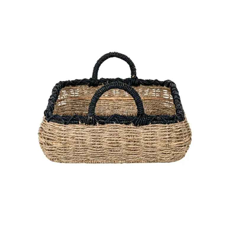 Better Homes & Gardens Seagrass Tray Storage Basket with Handles | Walmart (US)