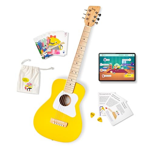 Loog Pro VI Acoustic kids real guitar for Beginners Compact size Ages 9+ Learning app and Lessons included Yellow | Amazon (US)