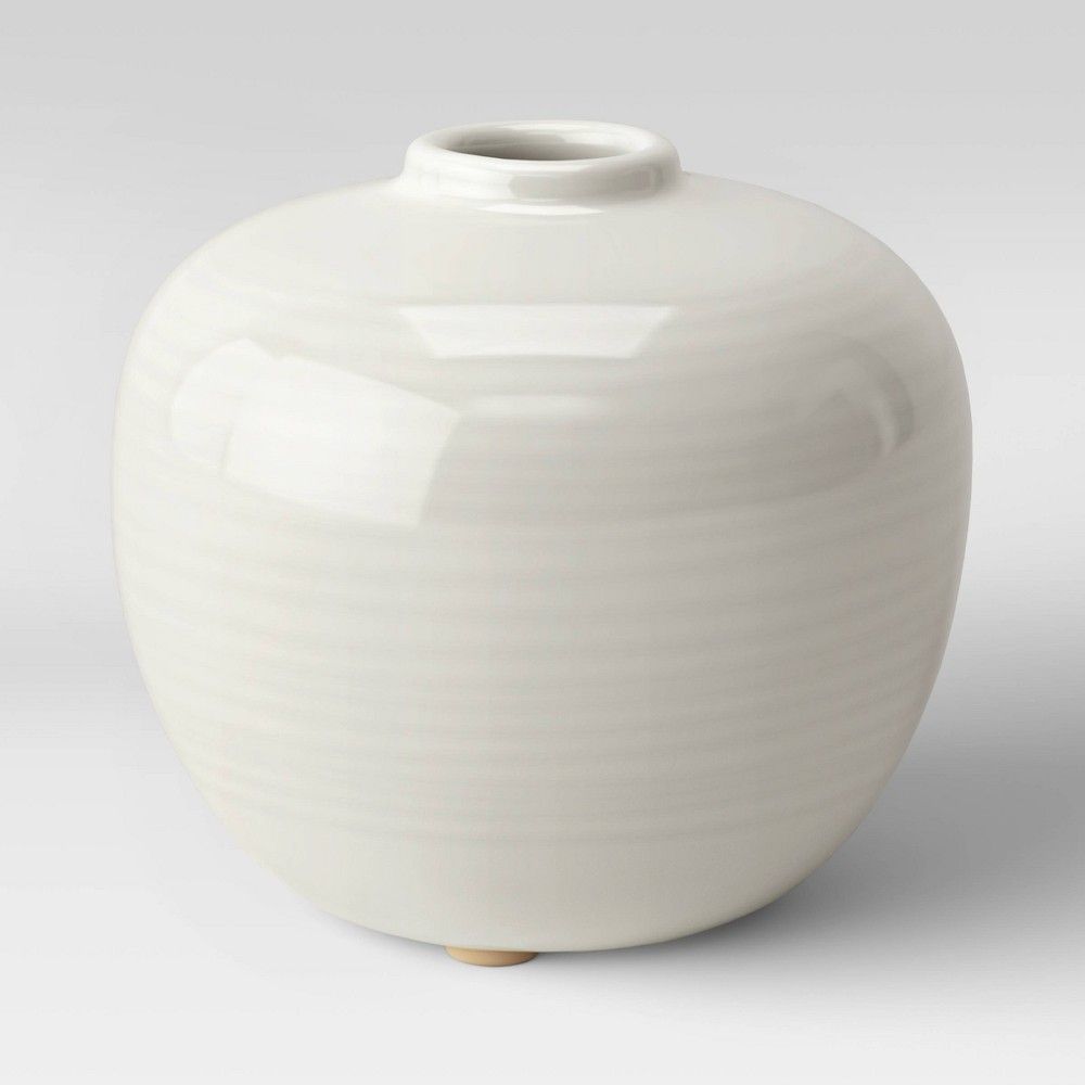4"" x 4.5"" Ceramic Bud Vase Ivory - Threshold | Target