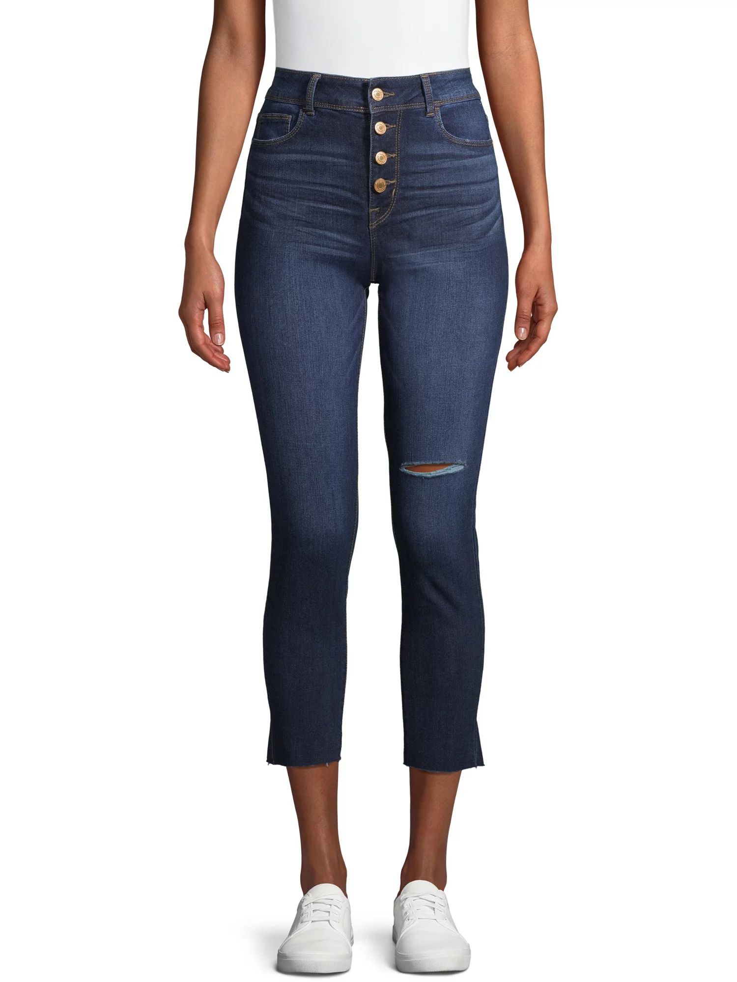 Time and Tru JeansTime and TruTime and Tru Women's REPREVE Exposed Button Skinny JeansAverage rat... | Walmart (US)