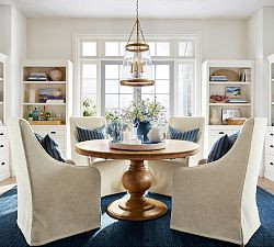 Heritage Farmhouse Pedestal Extendable Dining Table (56"-76") | Pottery Barn (US)