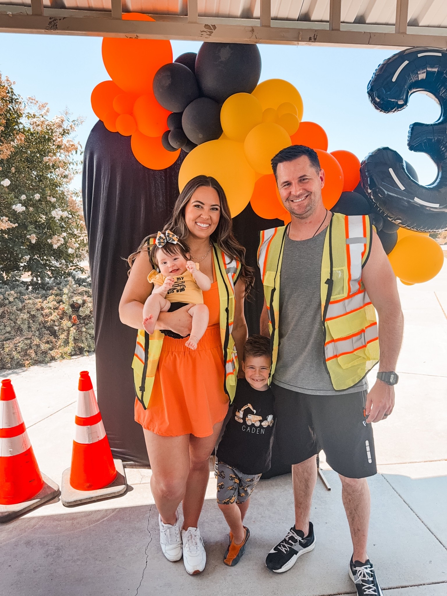 Construction themed 3rd birthday! 
Caden is 3 and diggin’ it! 👷🏼‍♂️🚜🚧🏗️ 
I’ve also seen “dirty 3rd-y” for the theme’

One of my most low-key birthdays but rounded up everything we used! Also linked our vests, Caden’s outfit and my romper - which was a 10/10!  Fits tts! And now shelf bra (which is a plus if you’re big chested like me!) 

Metal backdrops with fabric covers
Cake toppers
Centerpiece 
Construction candle 
Construction balloons 
Construction coloring table cloth and regular table cloths 

#LTKKids #LTKFindsUnder50 #LTKParties