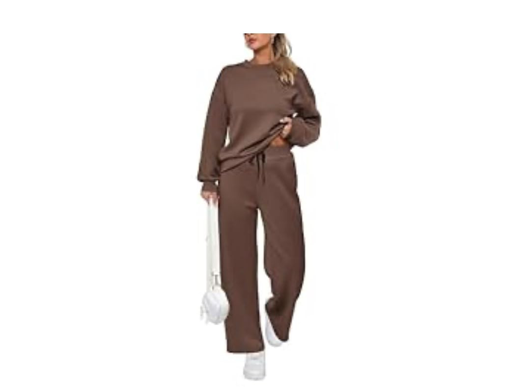 PRETTYGARDEN Womens 2 Piece Outfits 2026 Fall Long Sleeve Sweatshirt Wide Leg Pants Lounge Sets W... | Amazon (US)