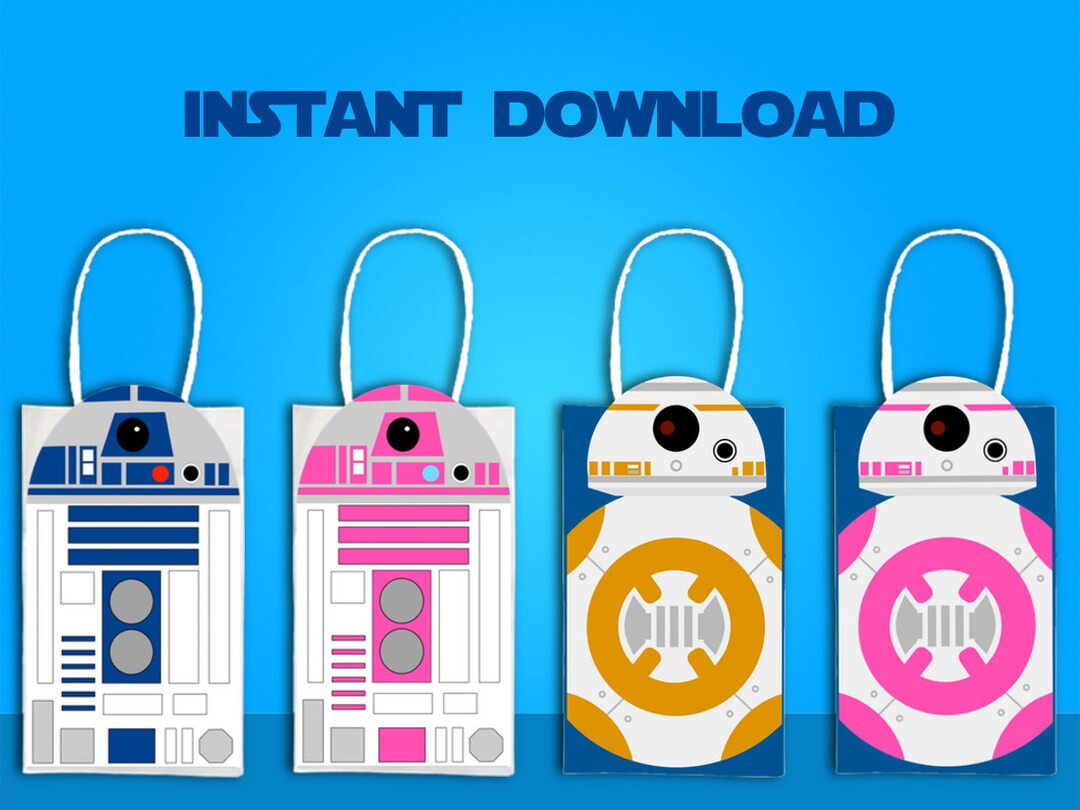 Star Wars R2D2 & BB8 Party Favor Bag Printable, Star Wars Birthday Party Goodie Bag, Star Wars Pa... | Etsy (US)