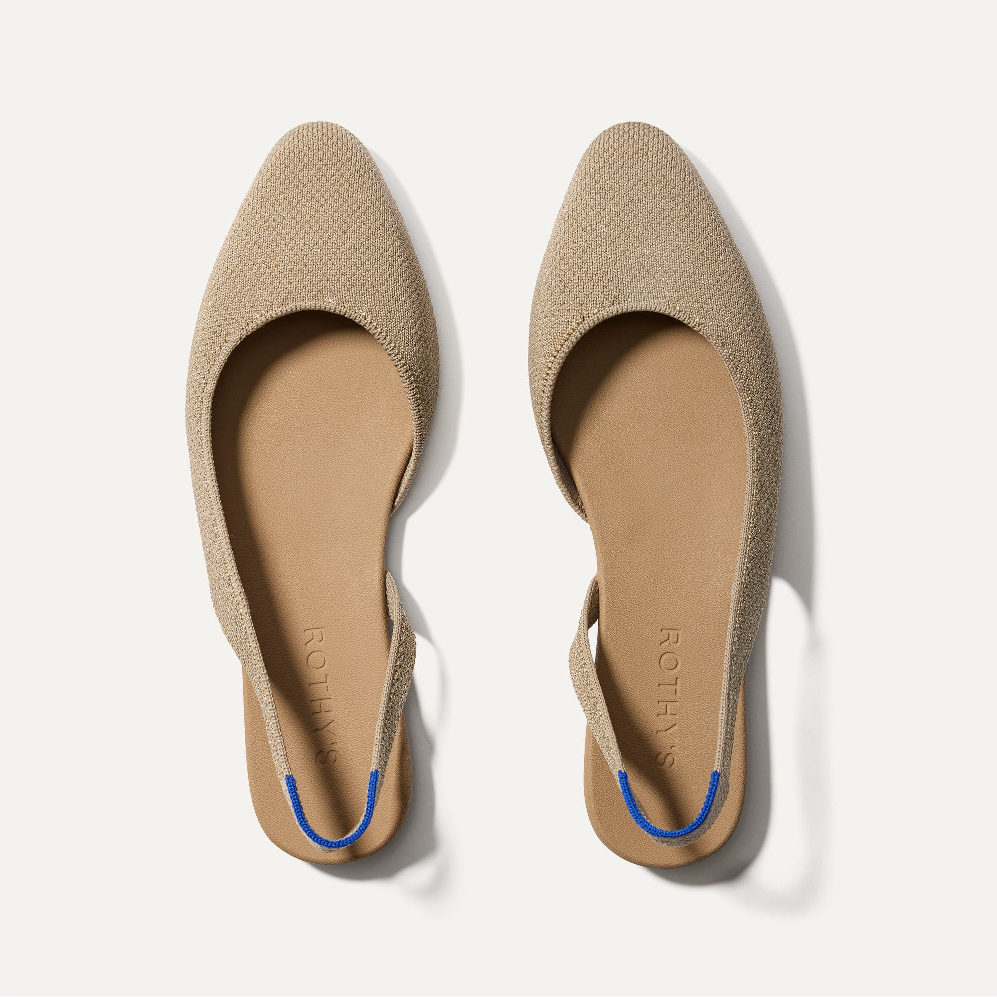 The Almond Slingback in Metallic Prosecco | Women's Flats | Rothy's | Rothy's