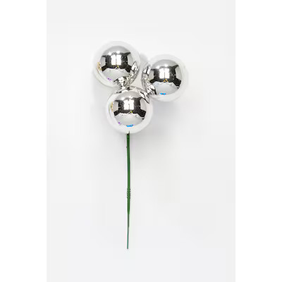 Worth Imports 12-Pack Silver Ball Spray Christmas Tree Pick | Lowe's