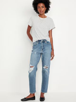 High-Waisted OG Straight Ripped Ankle Jeans | Old Navy (US)