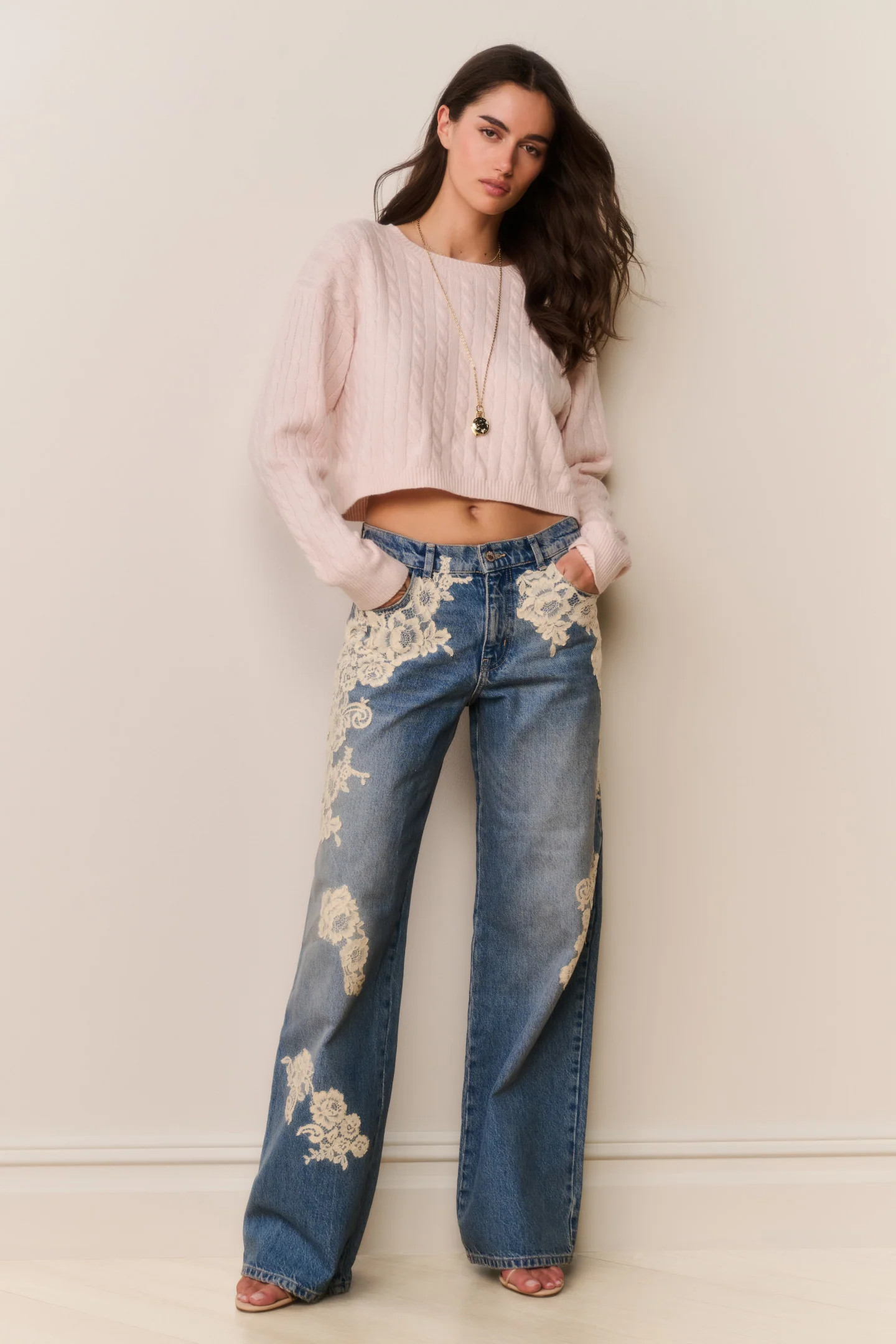 Bambie Lace Appliqué Jeans | LoveShackFancy