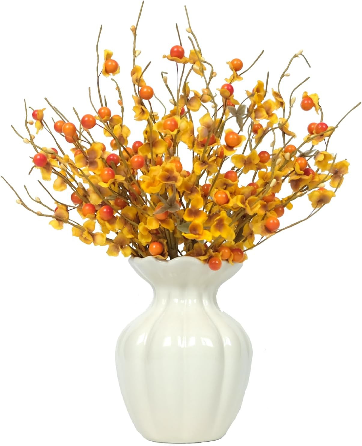 Set of 8 Fall Flower Berries Picks for Vase Centerpices, Autumn Orange Berry Picks for Home Decor, Thansgiving Harvest Flower Home Decor | Amazon (US)