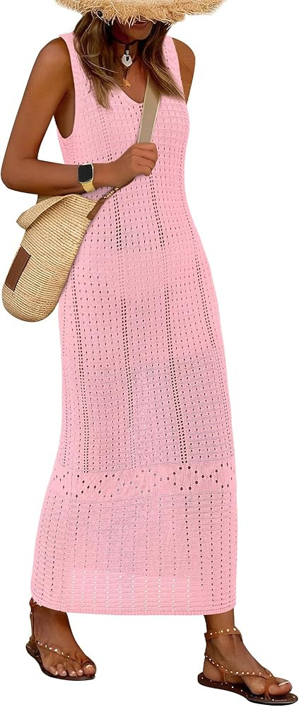 BTFBM Crochet Swimsuit Coverup for Women Summer Outfits Spring 2026 Swimwear Bathing Suit Cover U... | Amazon (US)