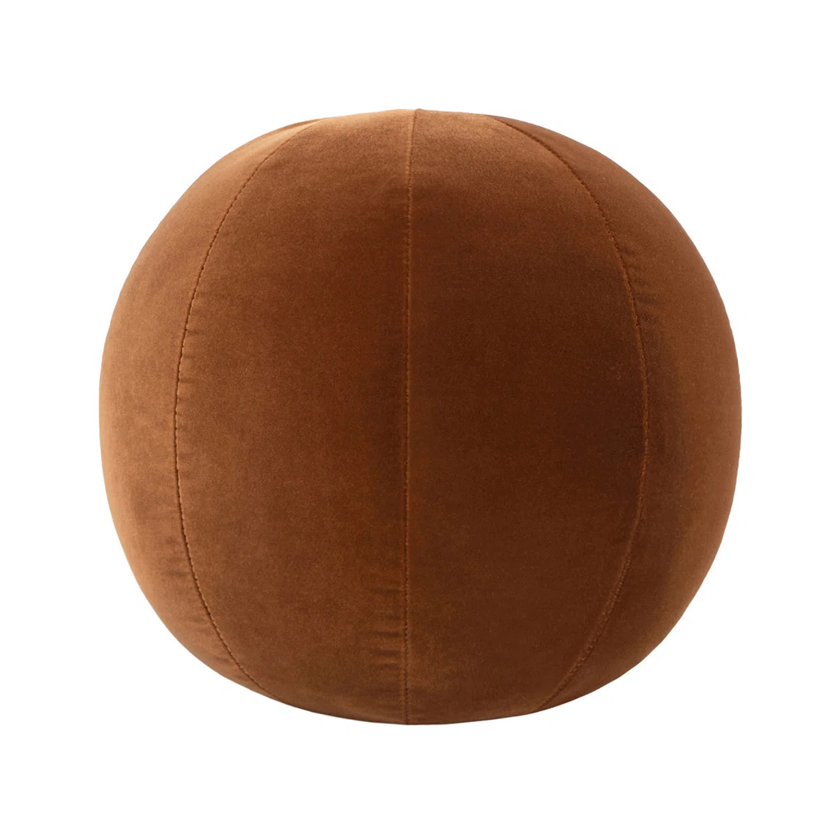 Luna 12" Round Sphere Accent Ball Throw Pillow, Orange Velvet | Wayfair North America