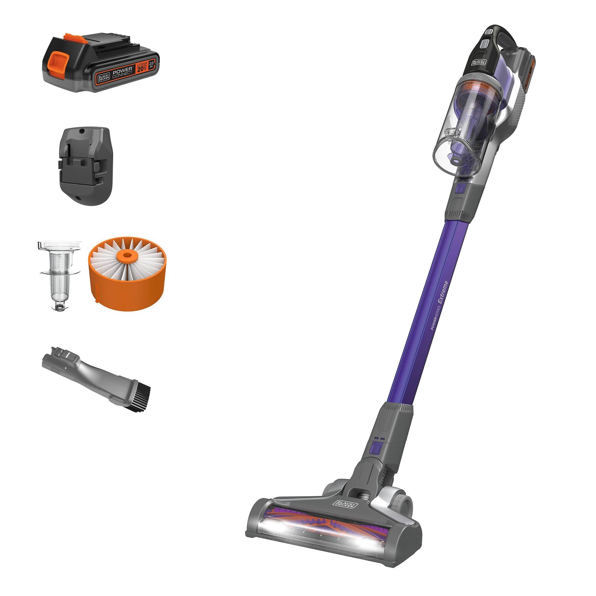 BLACK+DECKER Pet Hair Vacuum, Cordless Vacuum Cleaner Pet Hair, Up to 55 Minutes of Runtime, Inte... | Amazon (US)
