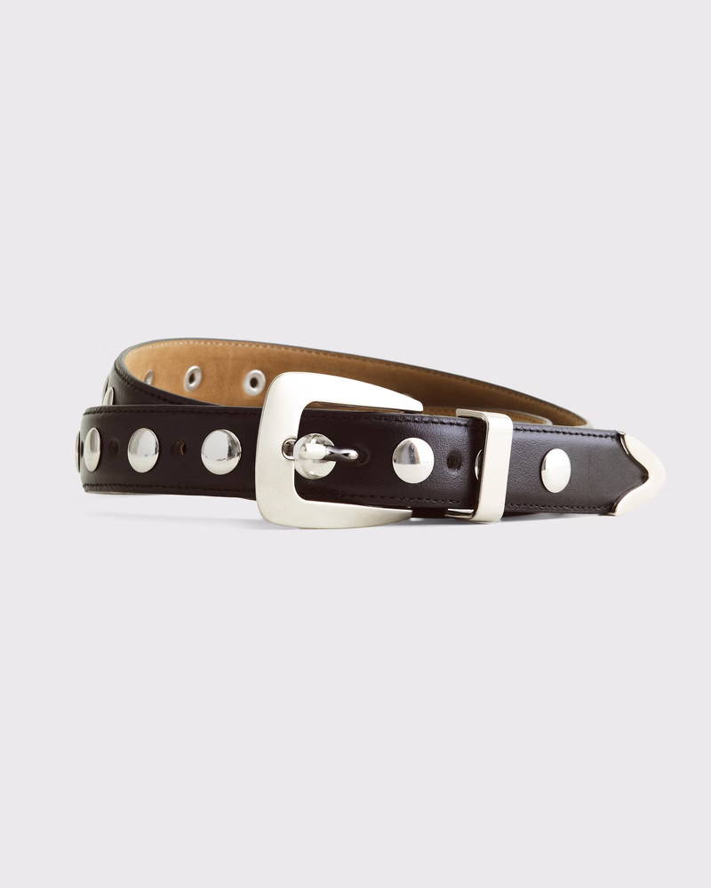 Americana Leather Studded Belt | Abercrombie & Fitch (US)