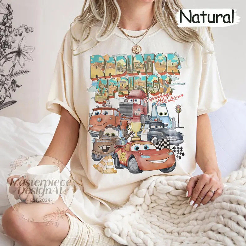 Radiator Springs Comfort Colors Shirt, Lightning McQueen Disney Tee, Pixar Cars Family Shirt, Dis... | Etsy (US)